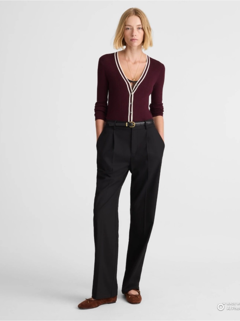 Madewell Black Slouchy Straight Pants in Brushed Twill Size 8 NWOT Office Career